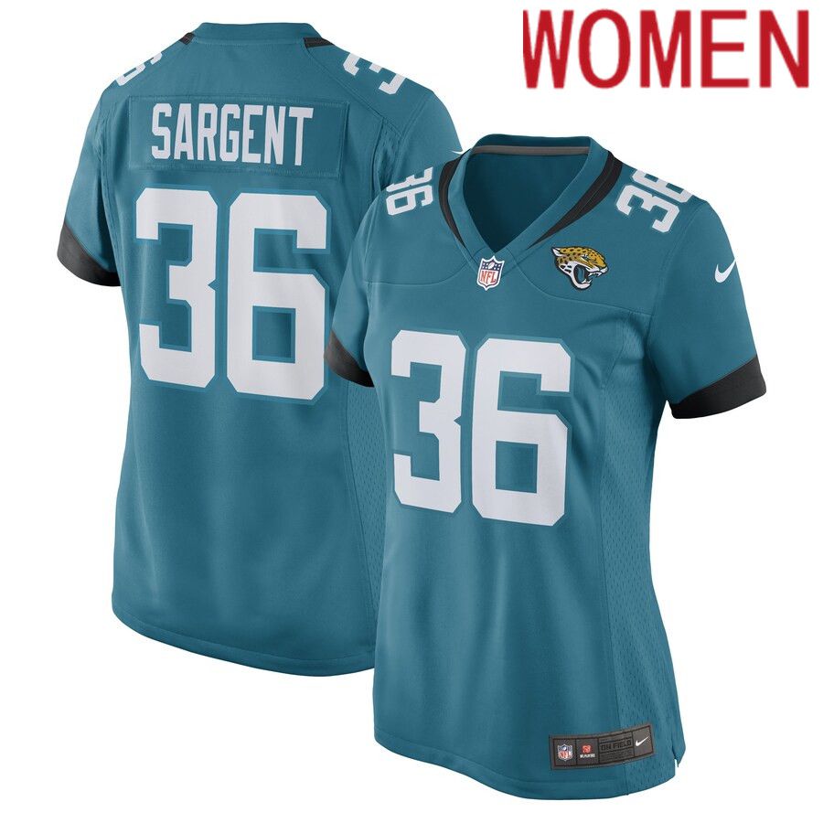Women Jacksonville Jaguars #36 Mekhi Sargent Nike Teal Game Player NFL Jersey